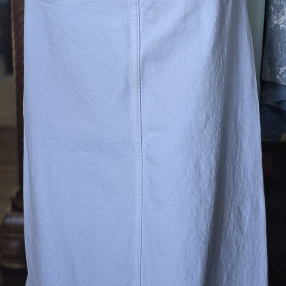 White Long Denim Skirt - Picture 2 of 3